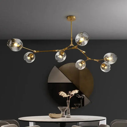 Nordic glass ball led chandelier black & gold dining room light