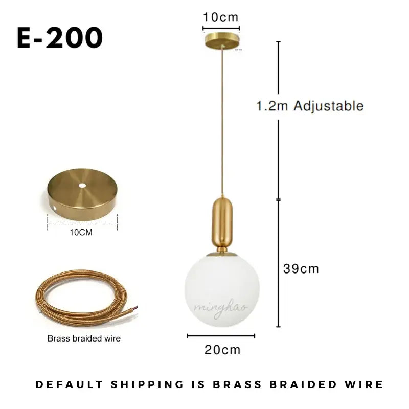 Modern gold glass ball pendant light – dining room light source