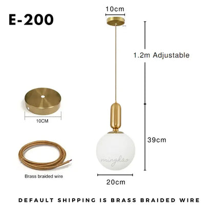Modern gold glass ball pendant light – dining room light source