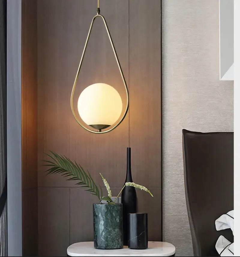 Modern gold glass ball pendant light – dining room light source