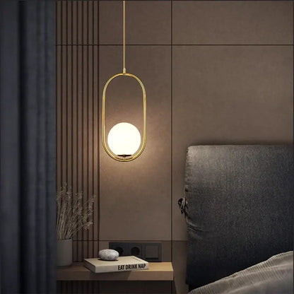 Modern gold glass ball pendant light – dining room light source