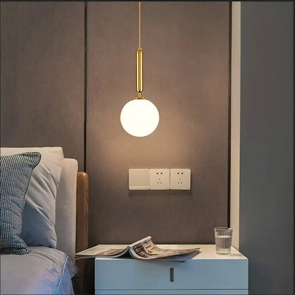 Modern gold glass ball pendant light – dining room light source