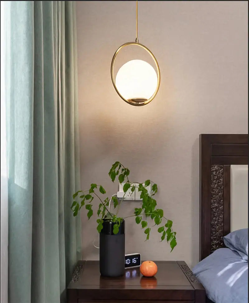 Modern gold glass ball pendant light – dining room light source