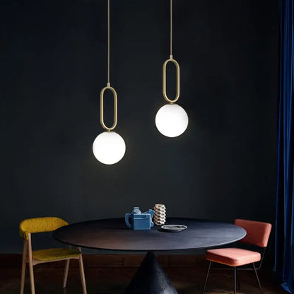 Modern gold glass ball pendant light – dining room light source