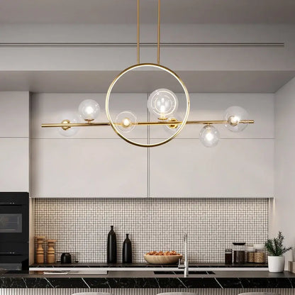 Modern black nordic glass bubble led chandelier dining room light