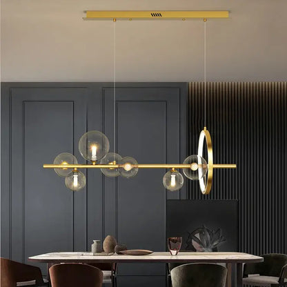 Modern black nordic glass bubble led chandelier dining room light