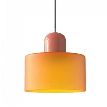 Orange & olive glass chandelier pendant lights bedroom