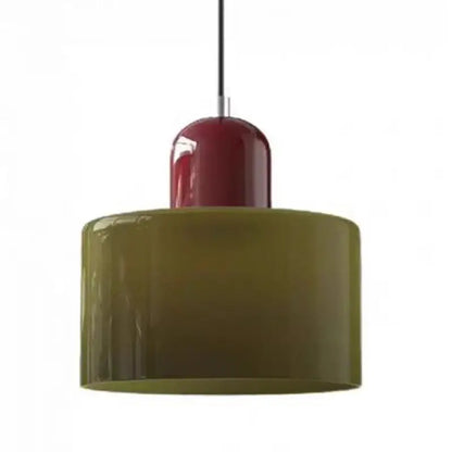 Orange & olive glass chandelier pendant lights bedroom