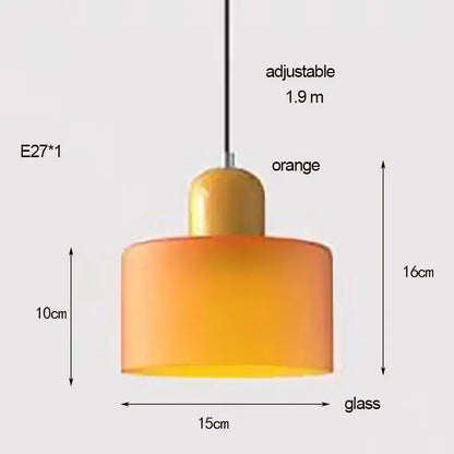 Orange & olive glass chandelier pendant lights bedroom