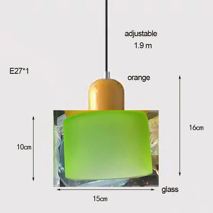 Orange & olive glass chandelier pendant lights bedroom