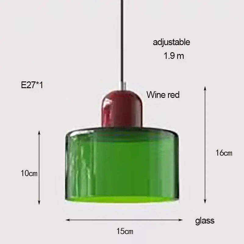 Orange & olive glass chandelier pendant lights bedroom