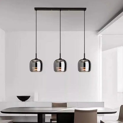 Modern glossy black nordic glass led pendant – dining room light