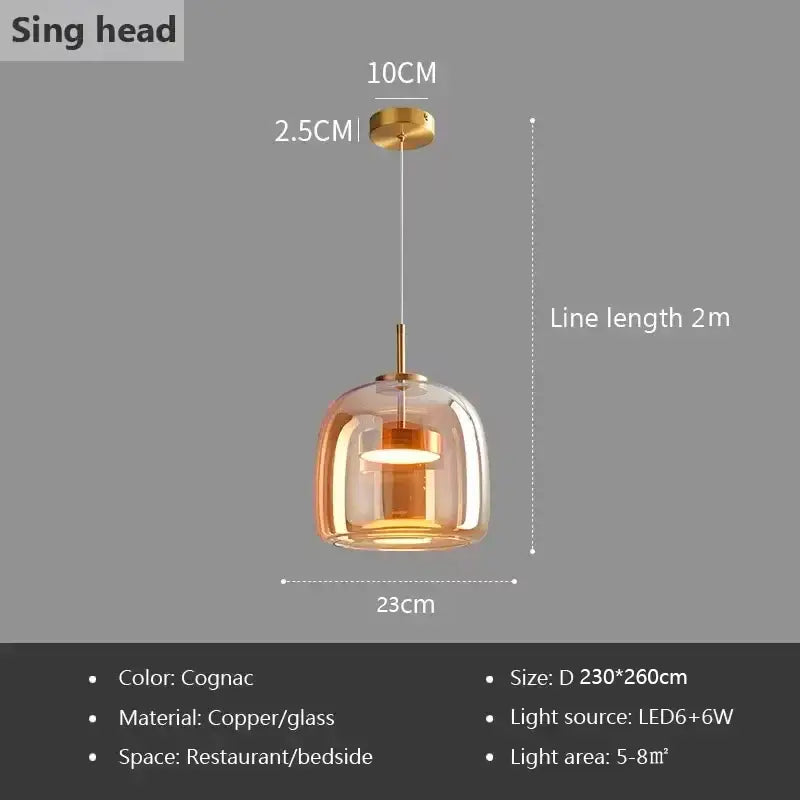 Modern glossy black nordic glass led pendant – dining room light
