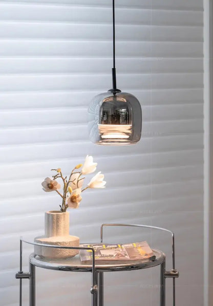 Modern glossy black nordic glass led pendant – dining room light