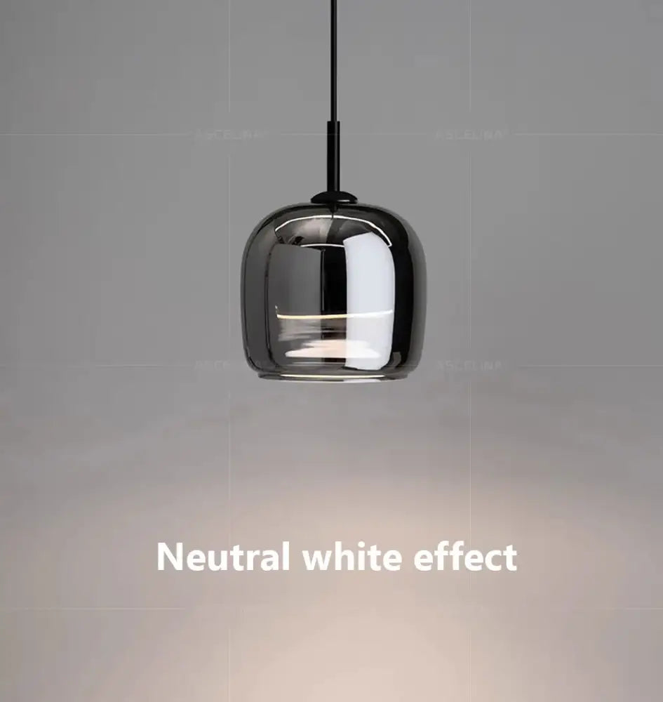 Modern glossy black nordic glass led pendant – dining room light