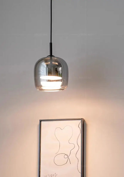 Modern glossy black nordic glass led pendant – dining room light