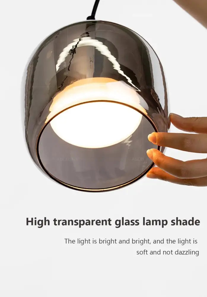 Modern glossy black nordic glass led pendant – dining room light