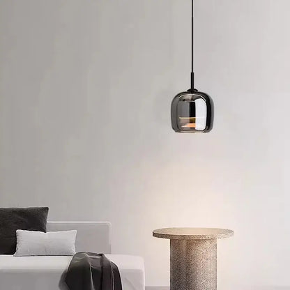 Modern glossy black nordic glass led pendant – dining room light