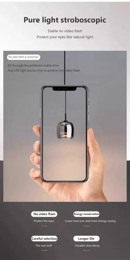 Modern glossy black nordic glass led pendant – dining room light