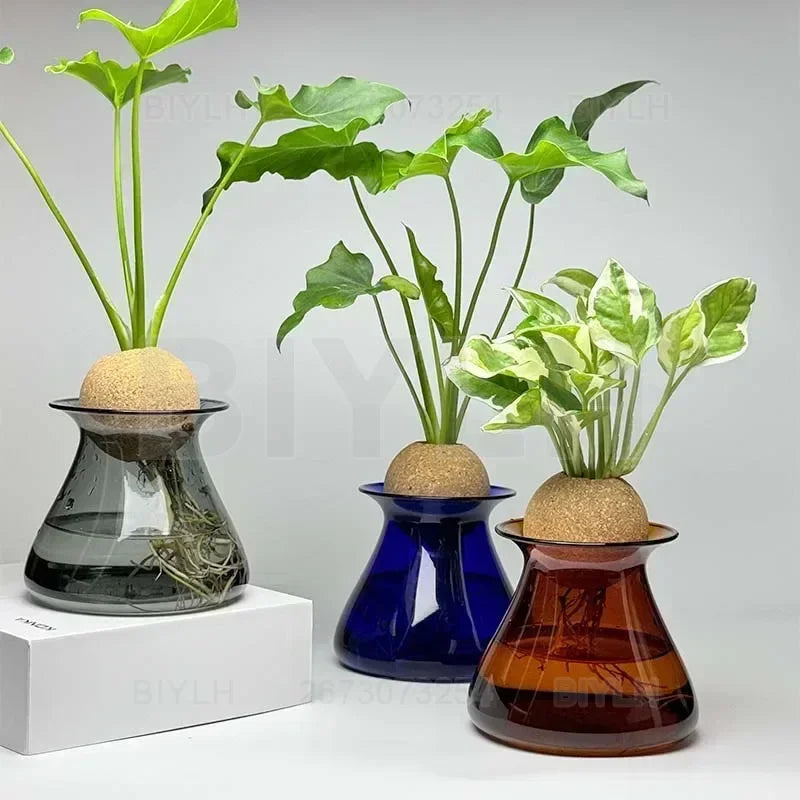 DecorBites™ Nordic Glass Vase for Home Decor - Small Transparent Vase