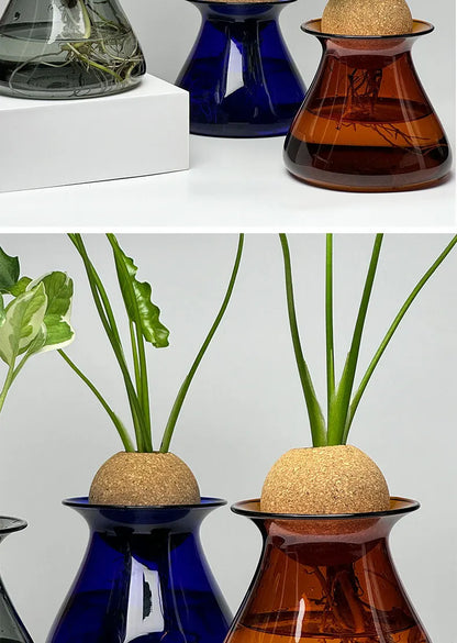 DecorBites™ Nordic Glass Vase for Home Decor - Small Transparent Vase