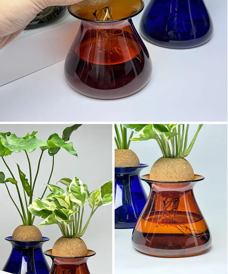 DecorBites™ Nordic Glass Vase for Home Decor - Small Transparent Vase