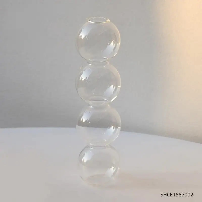 Stacked multi colored nordic glass vase living room decor