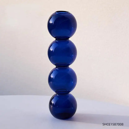 Stacked multi colored nordic glass vase living room decor