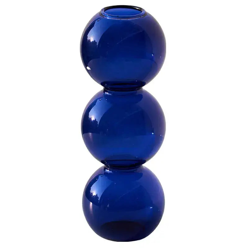 Stacked multi colored nordic glass vase living room decor