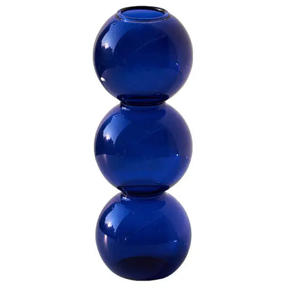 Stacked multi colored nordic glass vase living room decor
