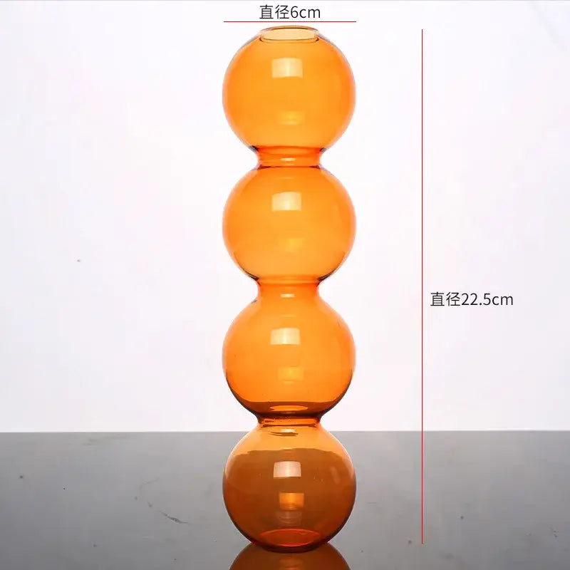 Stacked multi colored nordic glass vase living room decor