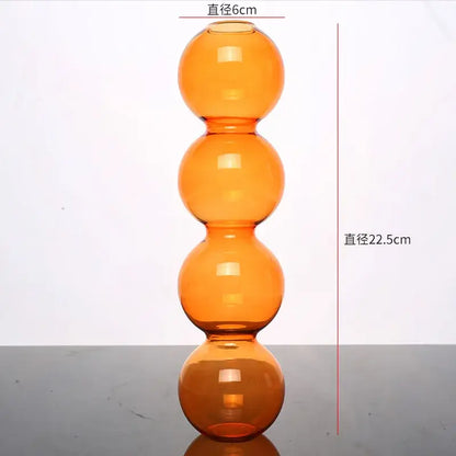 Stacked multi colored nordic glass vase living room decor