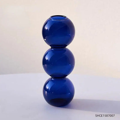 Stacked multi colored nordic glass vase living room decor