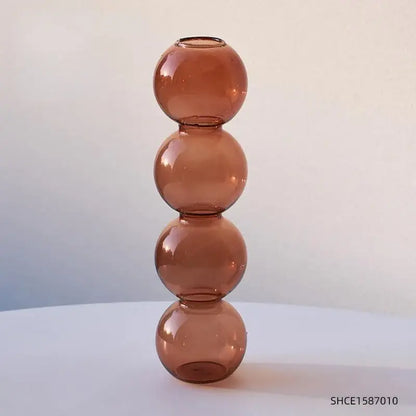 Stacked multi colored nordic glass vase living room decor