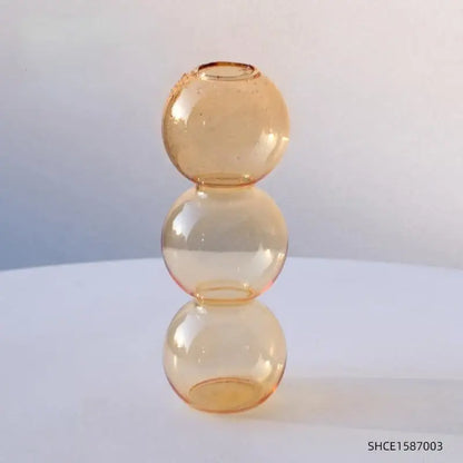 Stacked multi colored nordic glass vase living room decor