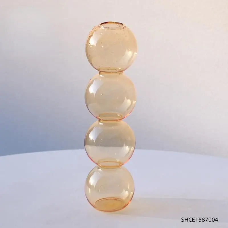 Stacked multi colored nordic glass vase living room decor
