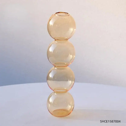 Stacked multi colored nordic glass vase living room decor