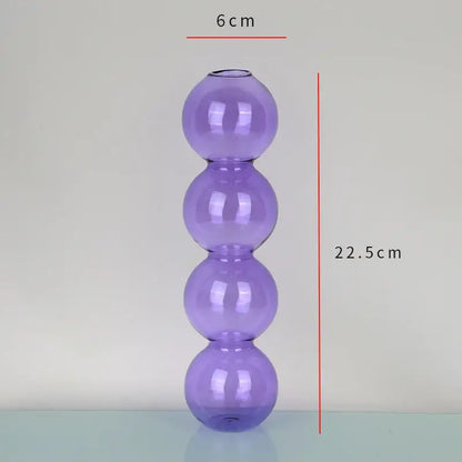 Stacked multi colored nordic glass vase living room decor