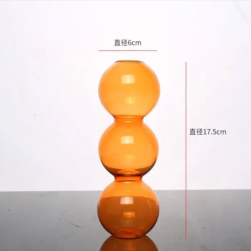 Stacked multi colored nordic glass vase living room decor