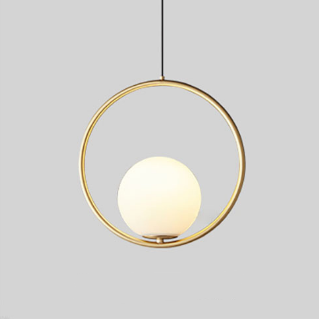 DecorBites™ Nordic Gold Pendant Light with Glass Shade