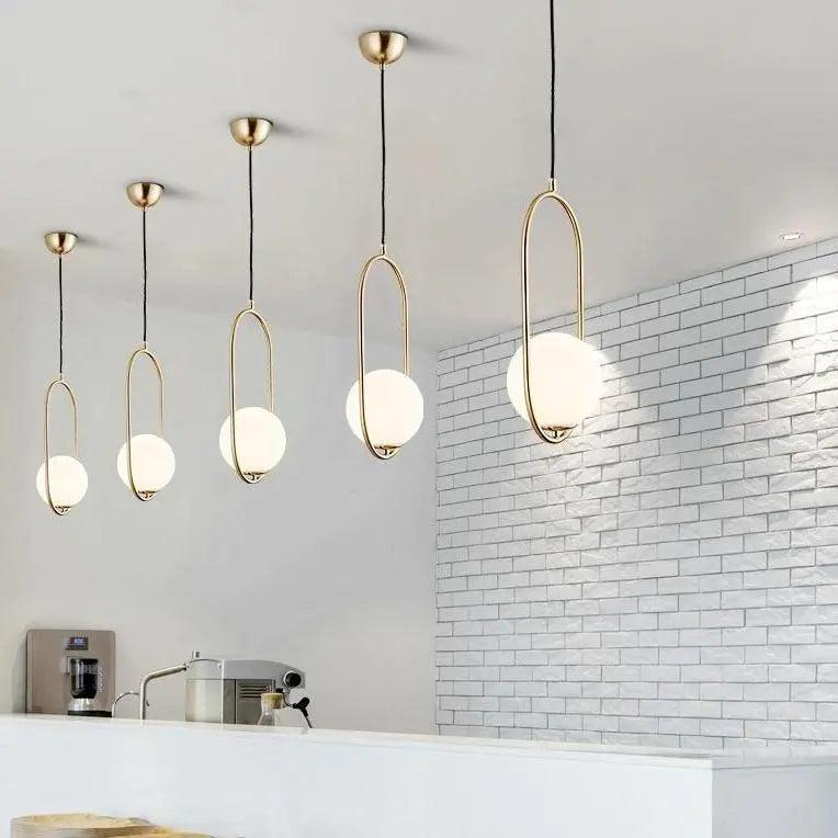 DecorBites™ Nordic Gold Pendant Light with Glass Shade