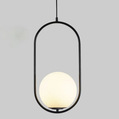 Black and gold glass shade pendant light kitchen globe lamp