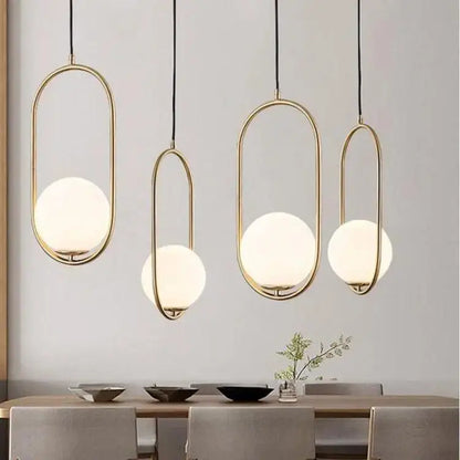 Black and gold glass shade pendant light kitchen globe lamp
