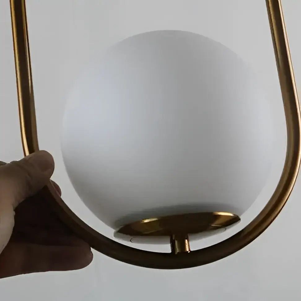 Black and gold glass shade pendant light kitchen globe lamp