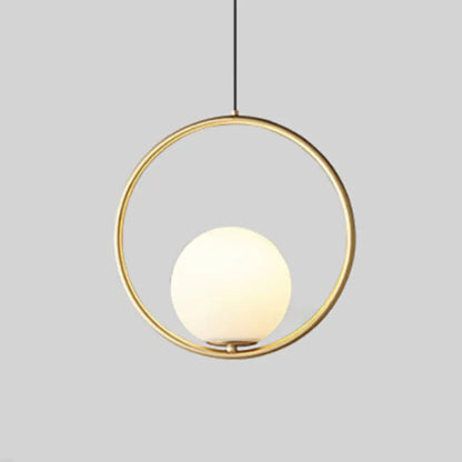 Black and gold glass shade pendant light kitchen globe lamp