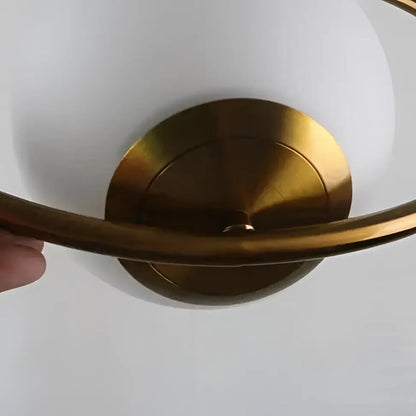 Black and gold glass shade pendant light kitchen globe lamp