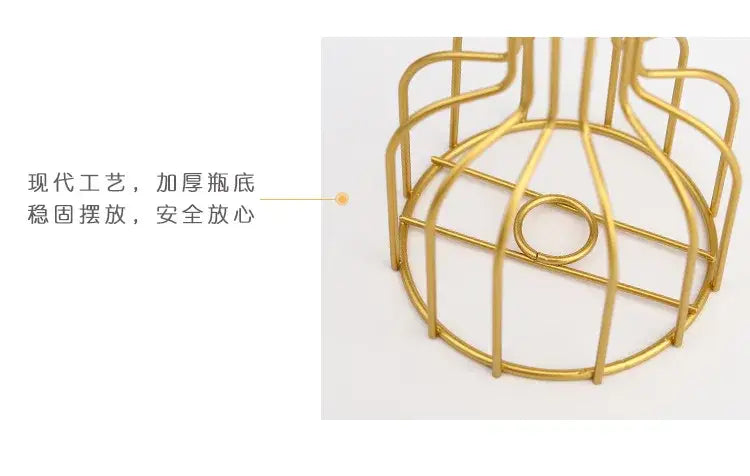 Nordic black & gold hydroponic vase living room wireframe decor