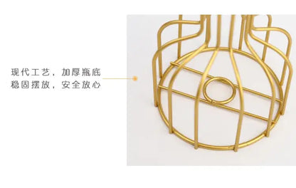 Nordic black & gold hydroponic vase living room wireframe decor