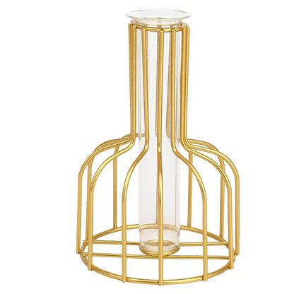 Nordic black & gold hydroponic vase living room wireframe decor