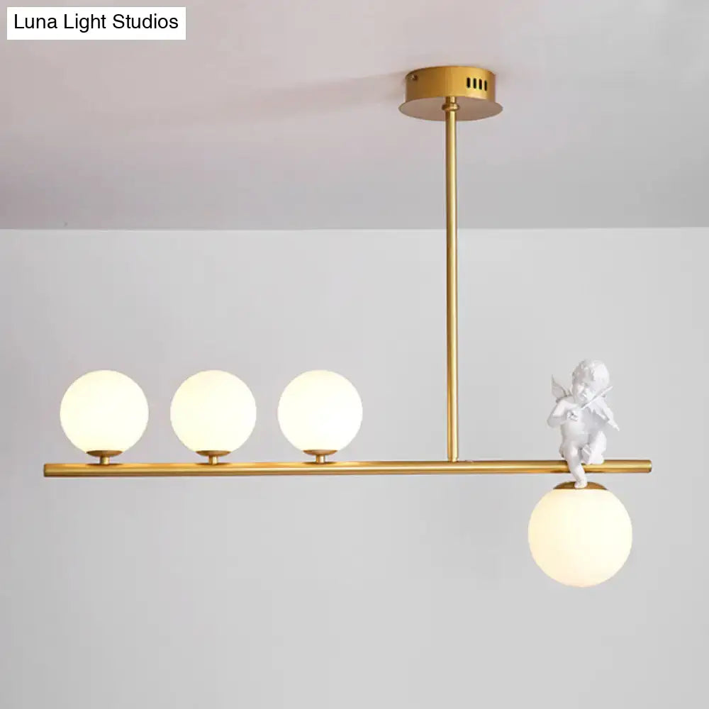 Modern black angel pendant light with glass shade kitchen island